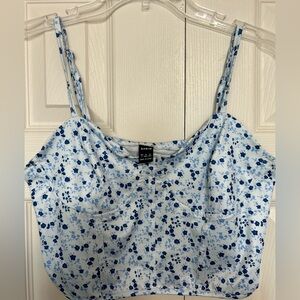 SHEIN Blue Floral Women's Top